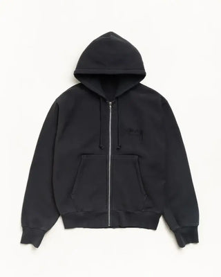 Stussy Beach Roots Zip Up Black Hoodie