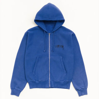 Stussy Beach Roots Zip Up Blue Hoodie