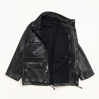 Stüssy Black M-65 Leather Jacket