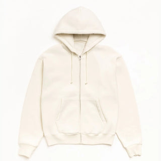 Stussy Cursive Applique Cream Zipper Hoodie
