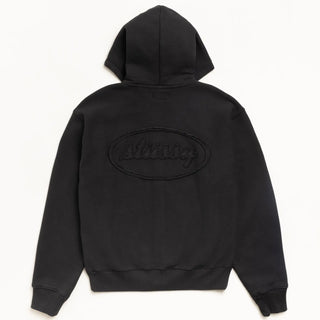 Stussy Cursive Applique Zipper Black Hoodie