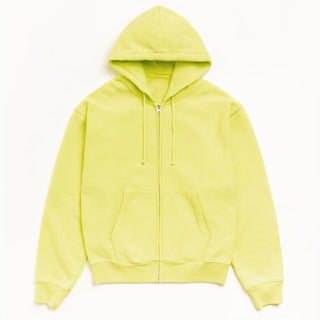 Stussy Cursive Applique Zipper Yellow Hoodie