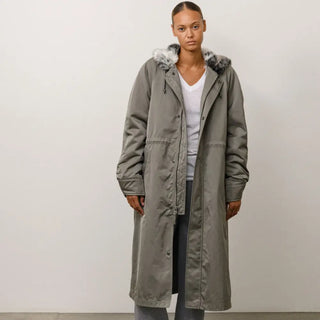 Stüssy Fur Hood Long Green Parka