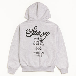 Stussy World Tour Zip Hooded white Jacket