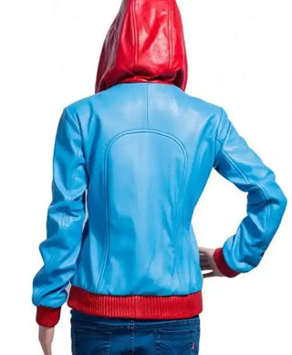 Supergirl Leather Zipper Jacket with Hoodie
