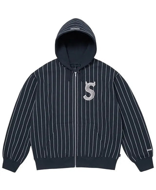 Supreme Devils Logo Stripped Hooded Jacket