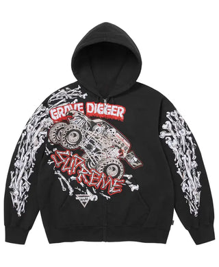 Supreme Monster Jam Grave Digger Bones Hoodie