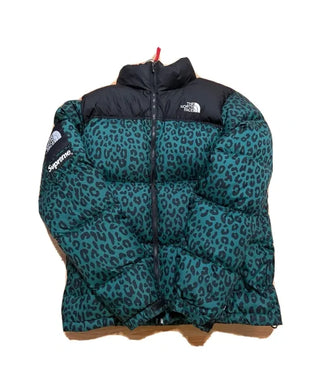 Supreme x TNF Green Leopard Insulated Nuptse Jacket
