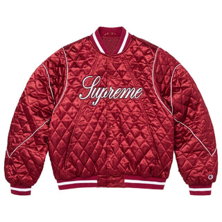 Supreme Fall/Winter 2026 Quilted Satin Varisty Red Jacket