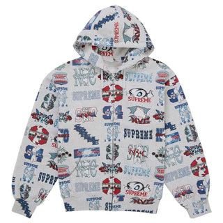 Supreme Flash Zip Up White Hooded Jacket