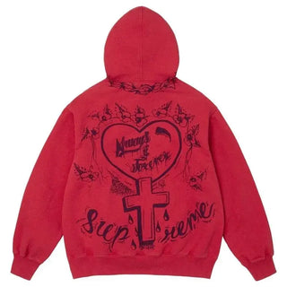 Supreme Forever Red Hooded Sweatshirt 