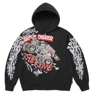 Supreme Monster Jam Grave Digger Bones Hoodie