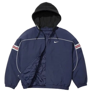 Supreme Nike Nylon Blue Hooded Jacket- front open