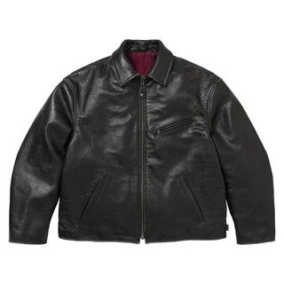 Supreme Schott Distressed Leather Black Jacket