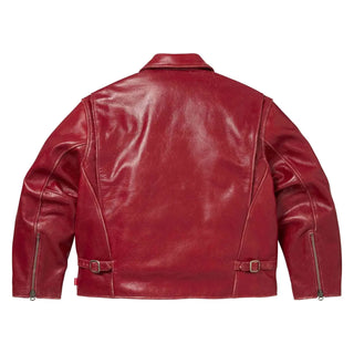 Supreme Schott Distressed Leather Maroon Jacket