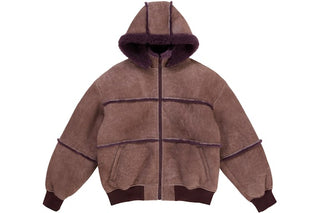 Supreme x MM6 Maison Margiela Hooded Shearling Purple Bomber Jacket
