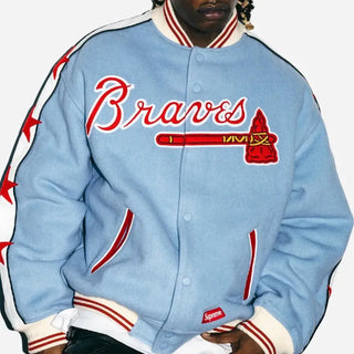 Supreme x Mitchell & Ness Atlanta Braves Varsity Jacket
