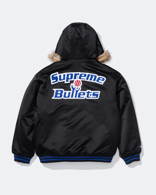 Supreme x Mitchell & Ness Washington Bullets Hooded Varsity Jacket