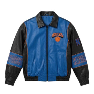 Sydney Sweeney 2026 Knicks Finals Zipper Blue & Black Jacket