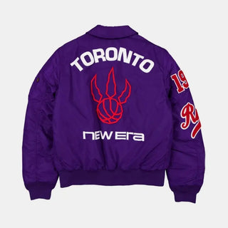 TORONTO RAPTORS X ALPHA X NEW ERA PURPLE BOMBER JACKET