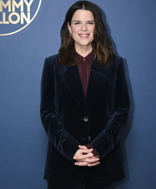 The Tonight Show Neve Campbell Blue Velvet Blazer