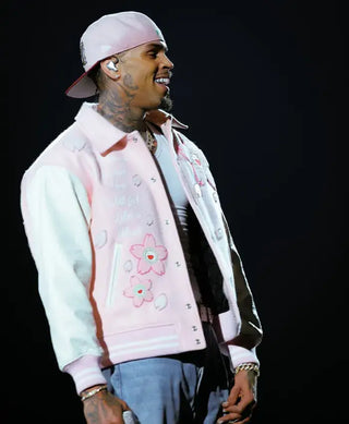 The R&B Tour Chris Brown Sakura Varsity Jacket