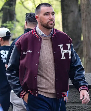 Travis Kelce Tommy Hilfiger Mixed-Media Jacket
