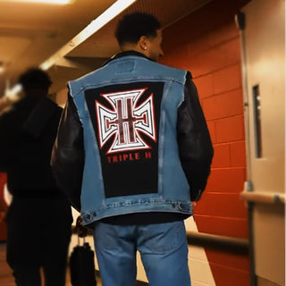 Tyrese Haliburton Triple H Denim Leather Jacket
