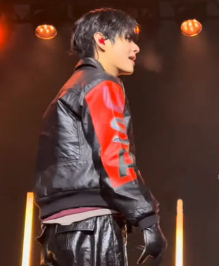 Kim Taehyung BTS x Spotify Event Leather Jacket