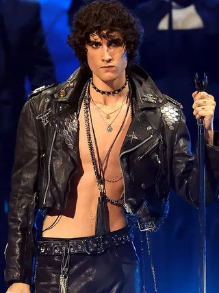 VMAs Sombr Black 2026 Leather Jacket