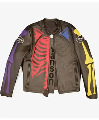 Vanson x Askan Bone Moto Halloween Leather Jacket