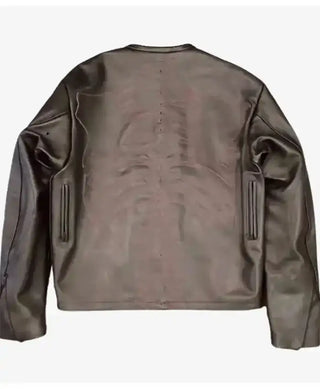 Vanson x Askan Bone Moto Halloween Leather Jacket  For Men & Women