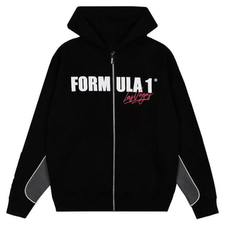 Vegas Grand Prix Steering Black Full-Zip Hoodie