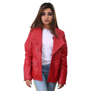 Women Quilted Valentines Red Jacket