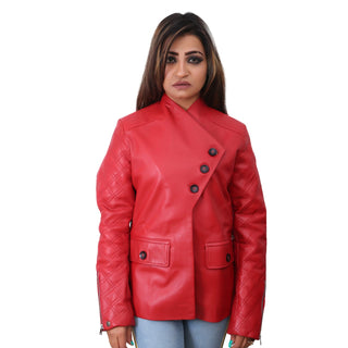 Women Quilted Valentines Red Jacket