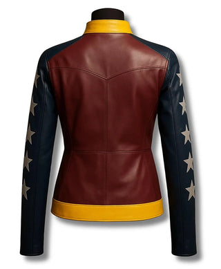 Wonder Woman Costume Leather  Brown & Black Jacket