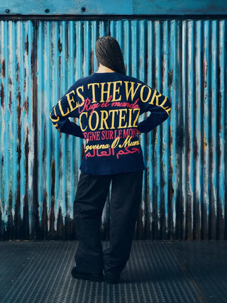 Worldwide Waffel Thermal Navy Sweatshirt For Men & Women