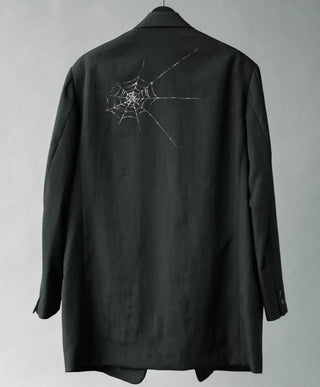 Yohji Yamamoto Spiderweb Print Black Blazer
