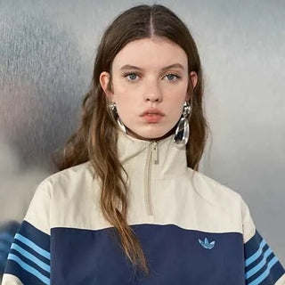 adidas Originals x ASOS overhead half zip Navy track jacket for women

