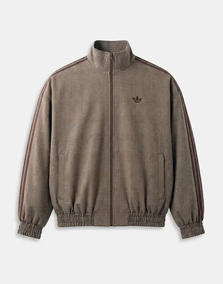 adidas Originals x ASOS track jacket in brown check

