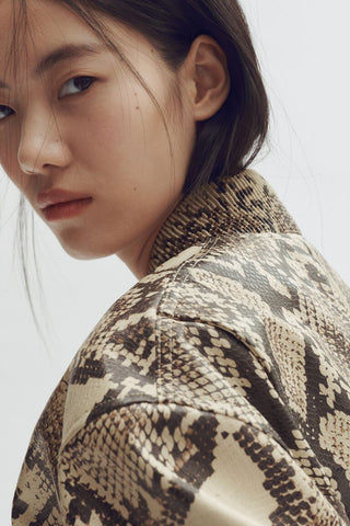 H&M x Stella McCartney Snakeskin Print Bomber Jacket