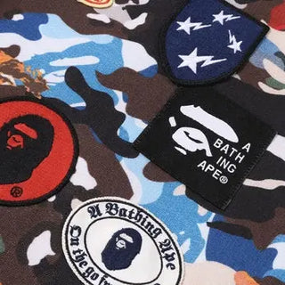 BAPE HYBRID CAMO MULTI BADGE HOODed jacket