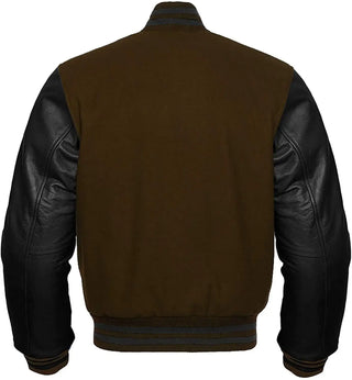 Brown And Black Letterman Jacket