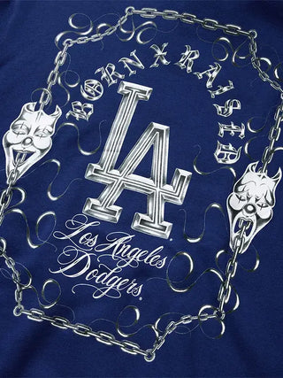 Born x Raised x Dodgers 2026 Masks Blue Hoodie
