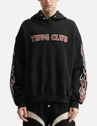 THUG CLUB Leather Flame Hoodie