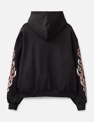 THUG CLUB Leather Flame Hoodie