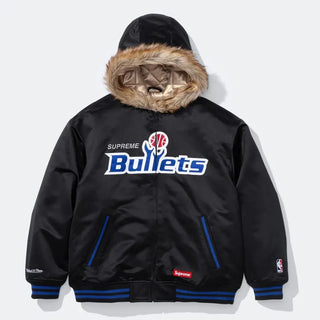 Supreme x Mitchell & Ness Washington Bullets Hooded Varsity Jacket