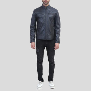 black leather jacket