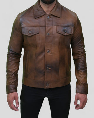 leather trucker jacket