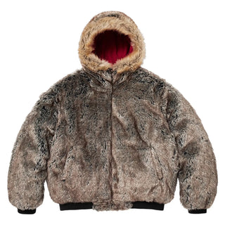 Supreme SS26 Reversible Faux Fur Hooded Jacket Red